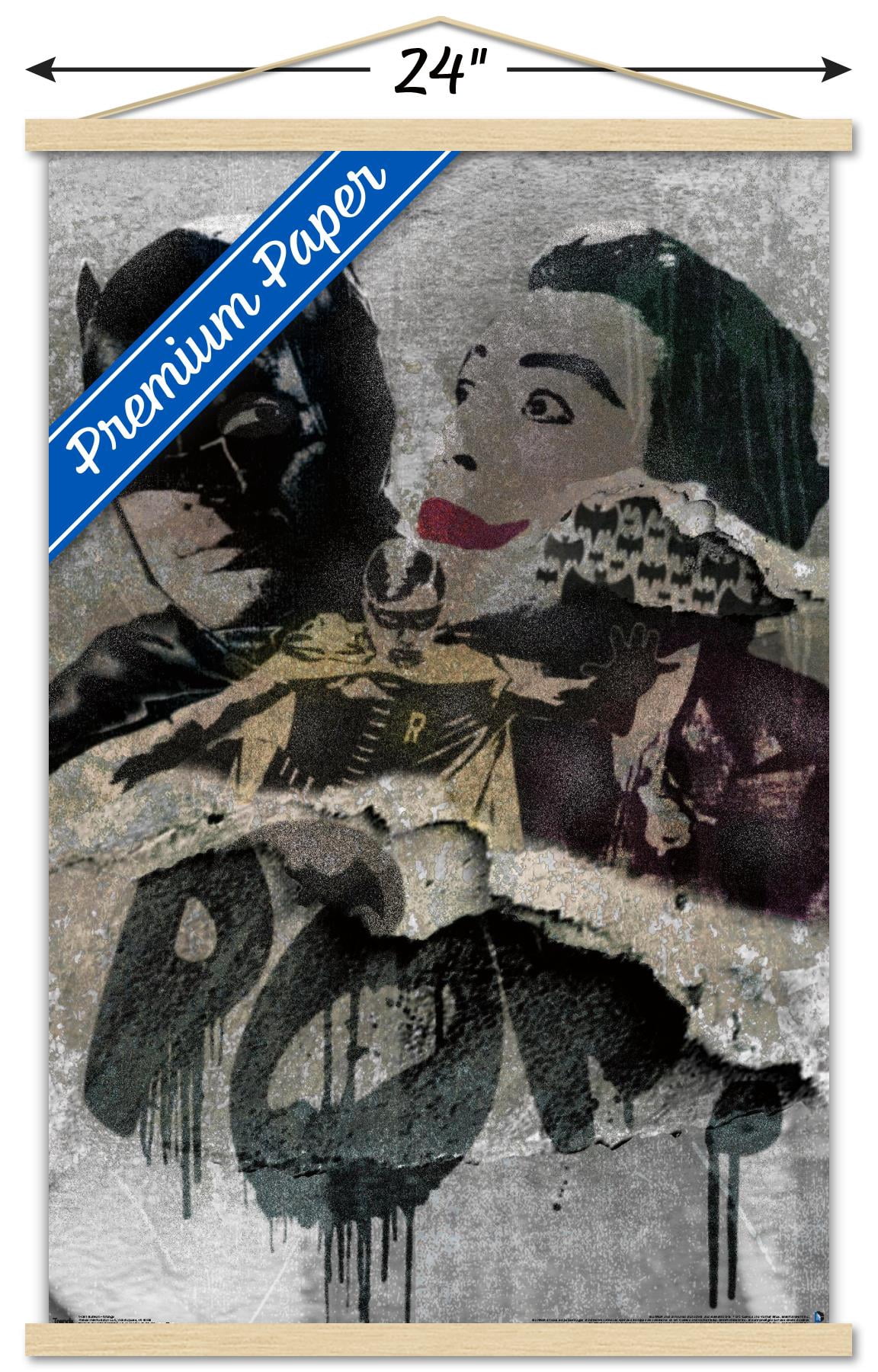DC Comics - Batman - Grunge Wall Poster with Wooden Magnetic Frame, 22.375" x 34"