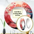 thumbnail image 3 of Designart "Rippling Reverie Flowers in Coral I" Abstract Spirals Round Mirror Wall Decor Modern - Large Coral Round Office Mirror - Round Mirror - 23" x 23", 3 of 6