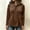 Brown, variant on Solid Tops for Women Tie Neck Long Sleeve Velvet Blouse Bow Front Dressy Tunic Tops Purple XXL
