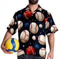 thumbnail image 4 of Baseball Men's Short Sleeve Hawaiian Beach Shirt Casual Printed Button Down Summer Unisex Casual Shirt, 4 of 6