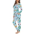 thumbnail image 2 of SCRAWLGOD Santa Claus Pajama for Women Long Sleeve Pj Set Women Deer Pajamas Set with Pockets Crewneck 2 Piece Pjs Comfortable Women Nightwear Size 5XL for Christmas, 2 of 6