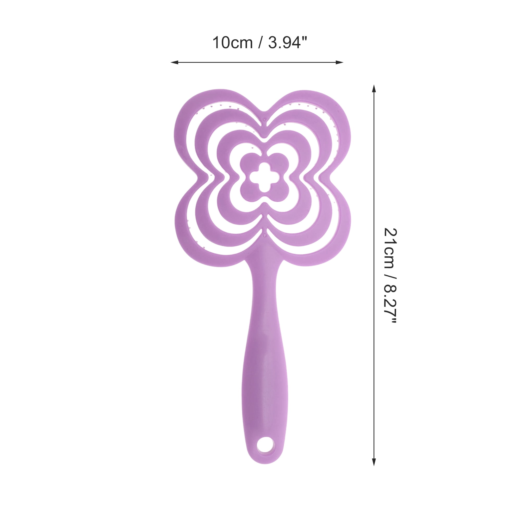 Unique Bargains 1 Pc Solid Four-leaf Clovers Hollow Comb Hair Brush Purple