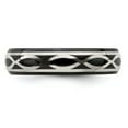 thumbnail image 4 of Black Titanium Men's and 925 Sterling Silver Men's Matte Brushed Finish and Infinity Love Knot Symbol Wedding Band Ring Size 9.5, 4 of 8