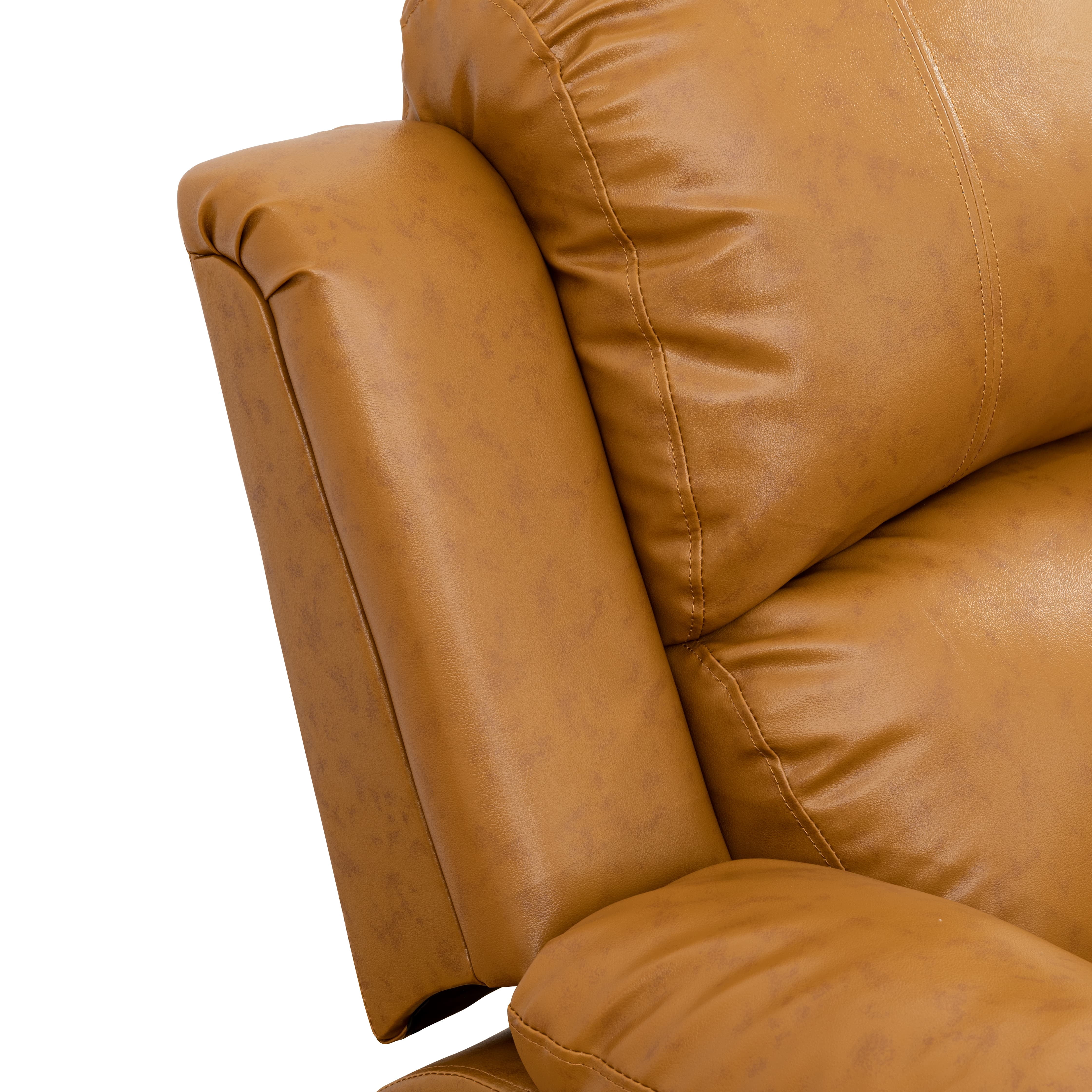 MAYEERTY Recliner Chair, Wear-Resistant Breathable Fabric Reclining Chair with Adjustable Backrest for Living Room, Ginger