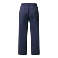 thumbnail image 6 of MRULIC jeans for men Pants Lightweight Men's Elastic Casual Home Pants Waist Loose Cotton-Linen Men's pants Men Casual Pants Navy Blue + 3XL, 6 of 8