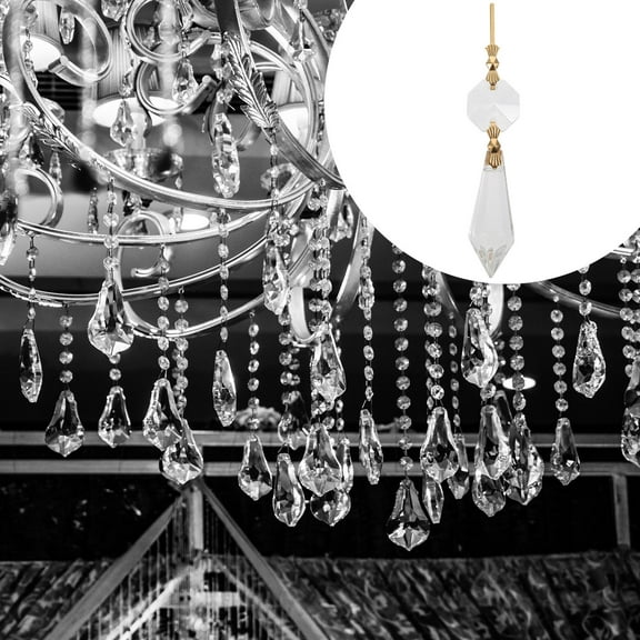 OUNONA 20Pcs Transparent Chandelier Pendant Crystals Replacement Parts for Home Decor