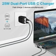 thumbnail image 5 of USB C Block,3Pack FiveBox USB C Charger Block 25W PD&QC Android Type C Charger Block Dual USB C Wall Charger Block Phone Charger Adapter USB C Brick Type C Charger Box Fast Charging Block,Black, 5 of 7