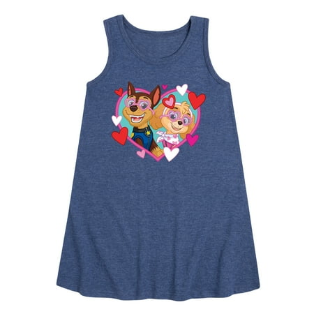 

Paw Patrol - Chase Sky Hearts - Toddler and Youth Girls A-line Dress
