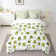 thumbnail image 2 of Homewish Cute Cartoon Frog 7-Piece Twin Bedding Sets,Rustic Animal Bedding Comforter Set,Green White Sheet Sets For Boys Kids,Ultra Soft Home Decor Reversible, 2 of 8