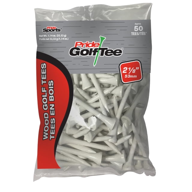 Pegs de golf PrideSports, 50 unidades, 5,4 cm, blancos, de madera dura