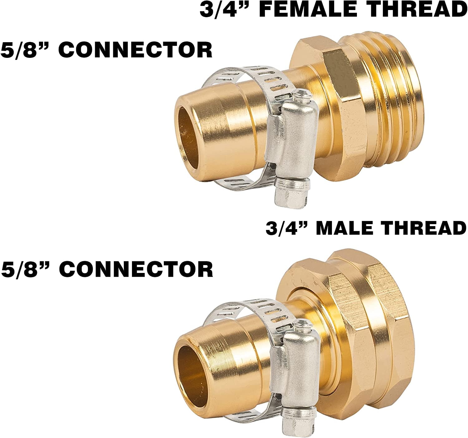 Garden Hose Aluminum Repair Kit 4 Inch Twist Brass Jet Nozzle Bundle