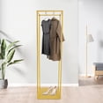 thumbnail image 3 of Clothing Display Stand, Modern Freestanding Metal Drying Clothes Garment Rack with Clothing Hanging Display Organizer for Laundry Room, Bedrooms, Clothing Stores, Shops, Balconies, Offices, Studios, 3 of 8