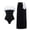 Black, variant on Women's Color Block Classic Swimsuit with High Cut and Cover Up Long Skirt Polyester Available in S XL