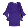 thumbnail image 1 of bar III Womens Ruffled Bell Shift Dress, Purple, Large, 1 of 2