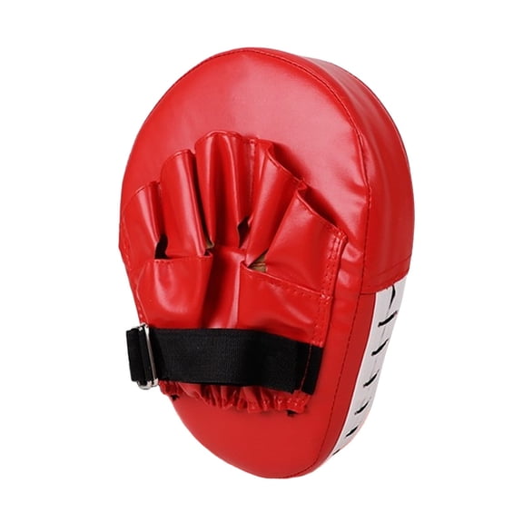 Boxing Pads for Men, Women, & Kids, Leather Focus Mitts for Martial Arts, Boxing Training, Curved Punch Mitts for Karate, Kickboxing,Muay Thai, Taekwondo(Red)