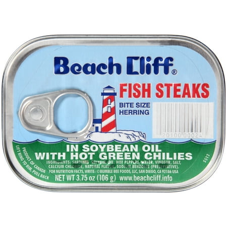 Beach Cliff Fish Steak in Soy Oil with Green Chilies, 3.75