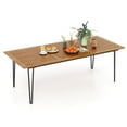 thumbnail image 1 of Costway 86.5-Inch Outdoor Dining Table with Acacia Wood Tabletop & Metal Legs Umbrella Hole, 1 of 10
