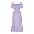 thumbnail image 4 of Birdeem Mode Décontractée Été Col Carré Manches Courtes Robe Longue pour Femmes, 4 of 8