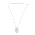 thumbnail image 4 of 5 placas de acero de titanio con cadena de acero inoxidable, placa de identificación de soldado, collar colgante para hombre adulto (plata), 4 of 7