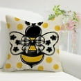 thumbnail image 4 of Spring Summer Honey Bee Kind Decorative Throw Pillow Covers 18 x 18 Set of 4, Yellow Bumble Bee Sweet As Can Bee Our Guest Outdoor Pillowcase, Buffalo Plaid Farmhouse Cushion Case Home Decor, 4 of 6