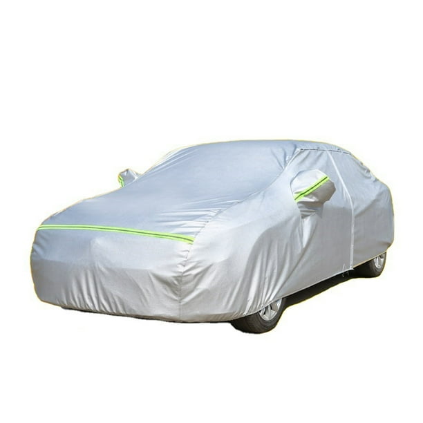 Funda para coche, funda completa para sedán, con tira reflectante, protección solar, a prueba de polvo, impermeable, resistente a los rayos UV, resistente a los arañazos, modelo universal más grueso