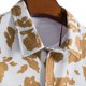 thumbnail image 3 of Camisas De Compresion Camisa de manga corta con solapa y hebilla de bolsillo con impresión digital 3D para hombre (Yellow, XL), 3 of 7