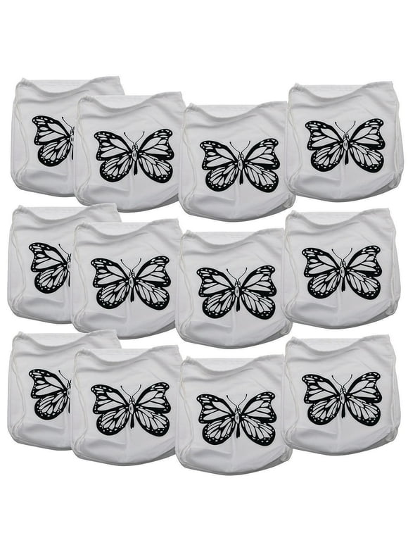 Drawstring Bag with Velvet Art Butterfly (Pack of 12)
