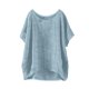 thumbnail image 2 of Karight Women‘s Linen Cotton Oversized Tunic Top Short Sleeve High Low Plus Size Casual Blouse for Summer, 2 of 4
