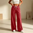 thumbnail image 6 of Purcolt Womens Athletic Pants Casual Drawstring Elastic Waist Wide Leg Sweatpants Comfort Loose Fit Trousers with Pockets for Running Workout Gym, 6 of 9