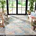 thumbnail image 3 of SAFAVIEH Barbados Tobon Botanical Indoor/Outdoor Area Rug, Light Blue/Ivory, 8' x 10'5", 3 of 11