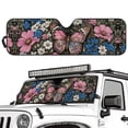 thumbnail image 2 of Uorisanigo Windshield Sun Shade for 2018-2024 Jeep Wrangler JL JLU & Gladiator JT, Folding Butterfly Flowers Sunshade Heat Shield Front Window Visor Shade, Aluminum Foil Film Structure, 2 of 7