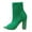 Green, variant on Black Dress Boots for Women Open Peep Toe Chunky Block High Heel Slip on Socks Mid Calf Short Ankle Booties Sandals