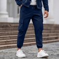 thumbnail image 2 of Cargo Joggers Pants For Men Casual Drawstring Elastic Waist Tapered Work Cargo Pants Outdoor Hiking Trousers With Pockets, 2 of 6