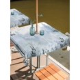 thumbnail image 2 of Square Outdoor Tablecloth with Umbrella Hole Foggy Forest Outside Table Cloth Waterproof Patio Table Cover Vintage Mountain Botanical Zipper Tablecloths for Picnic Party Camping 60x60 Inch, 2 of 8
