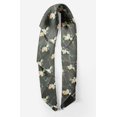 thumbnail image 2 of Bimba Gray Triangle & Rose Floral Printed Pure Silk Scarf For Hair Neck Head Bandanas For Women 40 x 80 Inches, 2 of 6