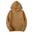 thumbnail image 2 of Women's Pullover Hoodie Lightweight Casual Long Sleeve Solid Color Pocket Hoodies Spring Fall Trendy Loose Workout Athletic Sports Activewear, 2 of 6