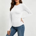 thumbnail image 6 of Auralook Women Round Neck Long Sleeve Thermal Tops Ladies Base Layer Undershirt for Winter Cold Weather with Thumb Holes, 6 of 9