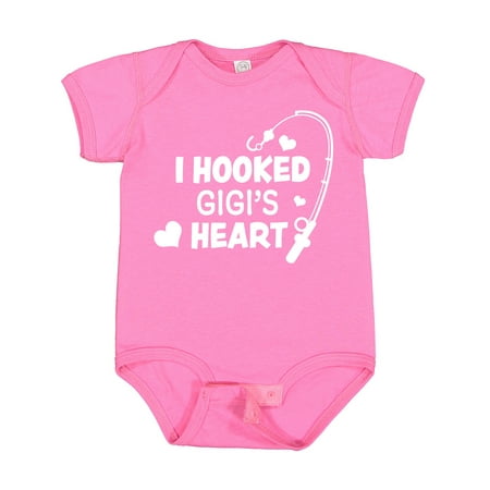 

Inktastic I Hooked Gigi s Heart with Fishing Rod Gift Baby Boy or Baby Girl Bodysuit