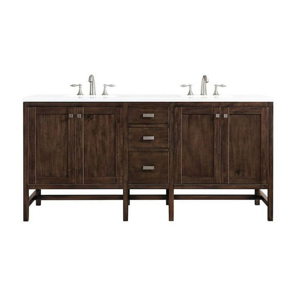 James Martin Vanities E444-V72-3Wz Addison 72" Free Standing Double Basin Vanity Set - Mid