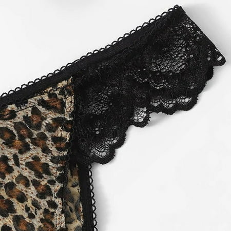 

YDKZYMD Women Lace Leopord Lingerie Set Leopord Leopord Underwear Sexy 2 Pieces Bra And Panty Set