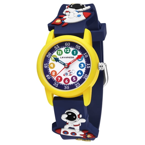 A ALPS Kids Watch 3D Cartoon Analog Watch for Boys Girls Waterproof Watch with Silicone Band Gift for Kids Age 4-12