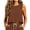 Brown, variant on Women's Casual Sleeveless Crop Top Round Neck Loose Fit Blouse Lightweight Cotton Linen Tank for Summer and Loungewear (Brown,S)
