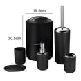 thumbnail image 3 of Juego de accesorios de baño de 6 uds, bote de basura, jabonera, regalo de lujo (negro), 3 of 8