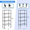 thumbnail image 4 of 5-Tier Heavy Duty Shelving Unit,Wire Metal Stackable Storage,21" W x 12" D x 54" H,Silver, 4 of 6