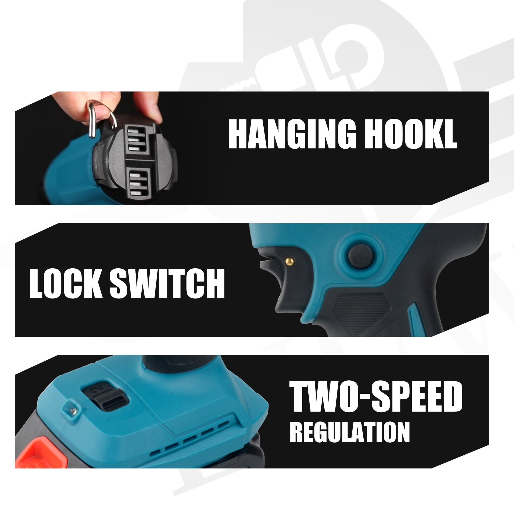 18V Heat Gun Shrink Wrapping Tool Hot Air Gun Air Dryer Soldering Thermal Blower with LED display, Tool only, No battery ,Variable Temperature