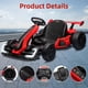 thumbnail image 4 of Historyli Kart eléctrico de 24 V,potente kart de drifting,asiento ajustable,velocidad de 13 km/h,luces LED,juguete para exteriores para niños de 6 a 15 años,color rojo., 4 of 6