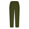 thumbnail image 4 of HomeGardon Linen Pants Women,Pants for Women,Women's Spring and Color Elastic Waist Cotton Leggings Casual Pants,S-XXXXL, 4 of 5
