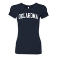 thumbnail image 2 of Wild Bobby State of Oklahoma College Style Women Slim Fit Junior Tee, 2 of 6