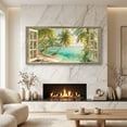 thumbnail image 3 of Beach Window Canvas Wall Art - Large Coastal Picture Landscape Canvas Prints Tropical Sea Paintings, Horizontal Summer Seascape Artwork for Living Room Bedroom, 3 of 7