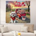 thumbnail image 2 of Be My Valentine's Maltese Truck Full of Love Flower Balloon Tapestry Maltese Dog Lover Gifts Idea Wall Hanging Backdrop Home Decor - 02029, 2 of 5